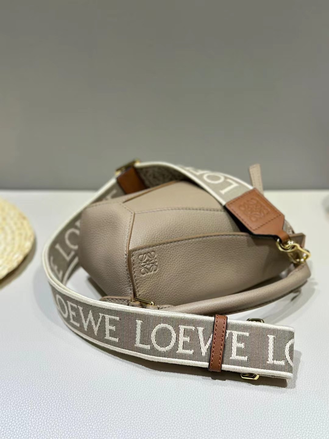 Loewe Mini Puzzle Bag in Soft Grained Calfskin Beige